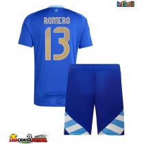 Camisa de Futebol Argentina Cristian Romero #13 Equipamento Secundário Infantil Copa America 2024 Manga Curta (+ Calças curtas)